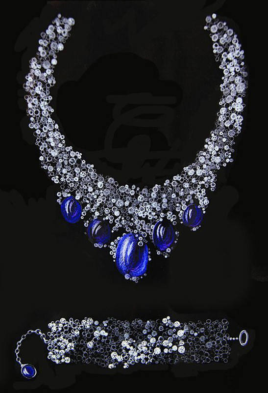 藝術(shù)與商業(yè)的交融 珠寶首飾素描彩鉛手繪的開發(fā)與銷售之路